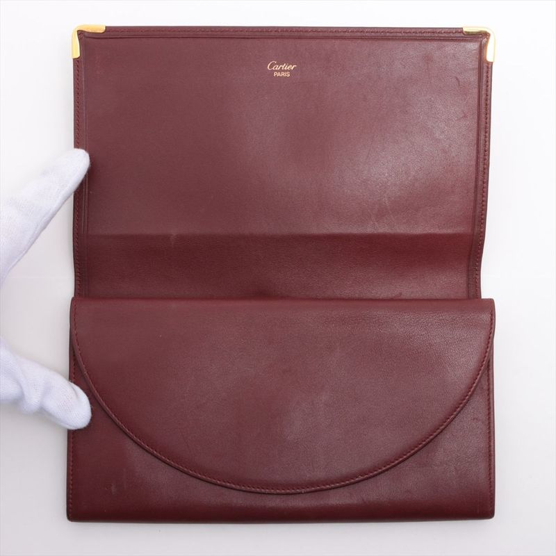 Cartier Must Line Leather Long Wallet Bordeaux Made In Spain