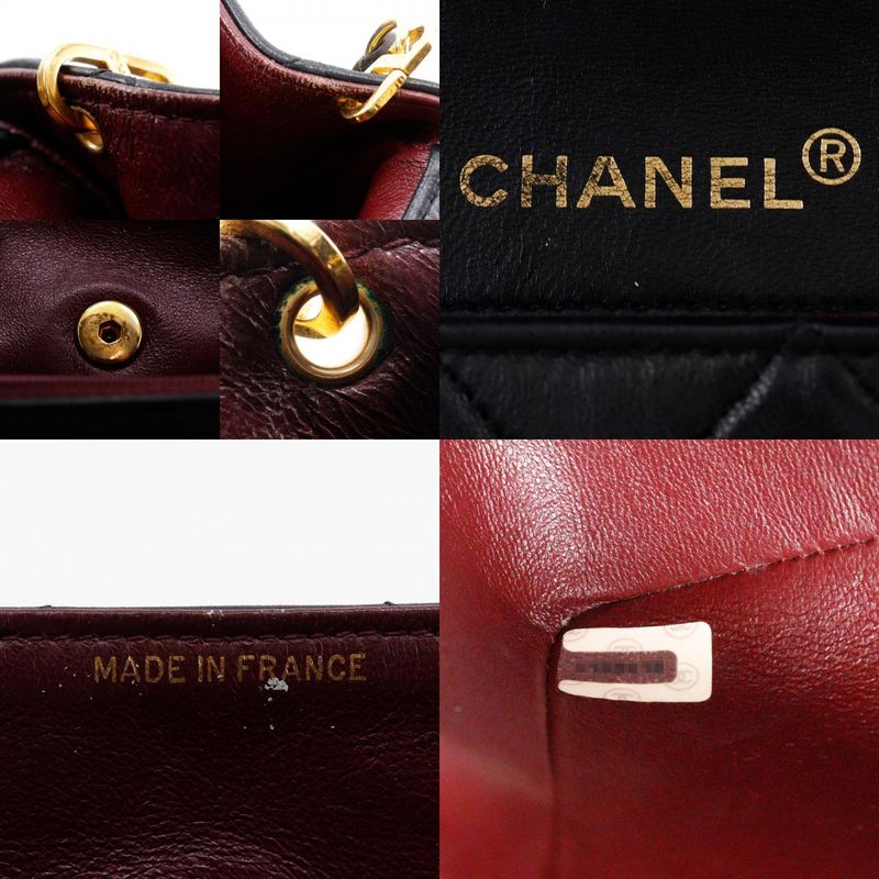 Chanel Matelasse Chain Shoulder Vintage Lambskin Black Women Shoulder Bag