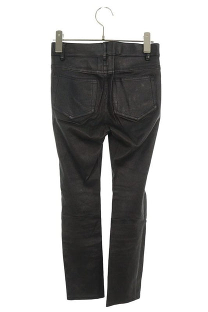 Saint Laurent Paris 369585 Y5ye2 Leather Skinny Long Pants Women 34