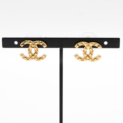 Chanel Earrings Earring Gold Coco Mark Matelasse