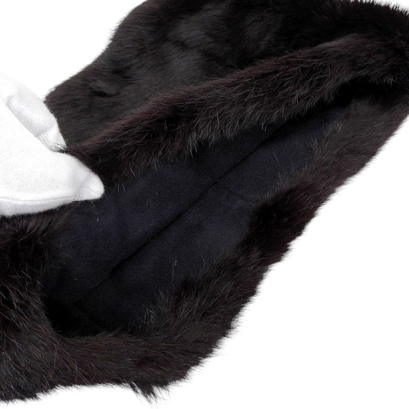 Celine 2 4b13/4798 100% Lapin Fur Neck Warmer Snood Dark Brown TU Made In