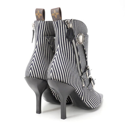 Louis Vuitton Janet Boots Size 36 Canvas Stripe Hickory Short Boots