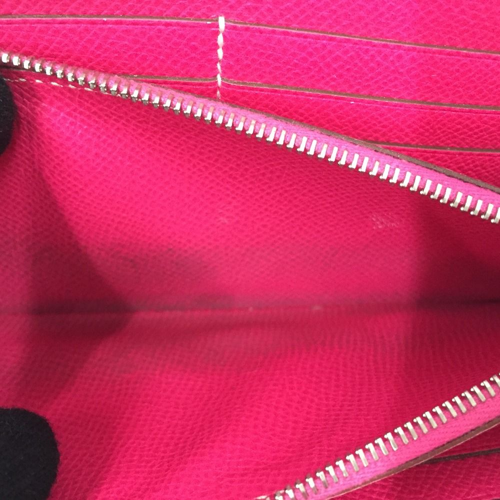 Hermes Azap Classic Leather Long Wallet Pink