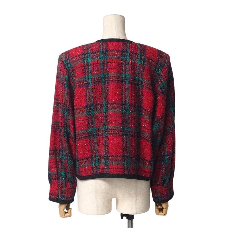YVES Saint Laurent Yves Saint Laurent Vintage Collarless Jacket Tweed Jacket