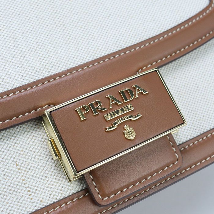 Prada 1bd257 2DLI F0a5t Shoulder Bag Hemp Cotton Women