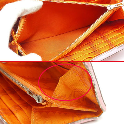 Hermes Azap Silkwin Long Wallet Long Wallet Pink And Orange Silver Hardware
