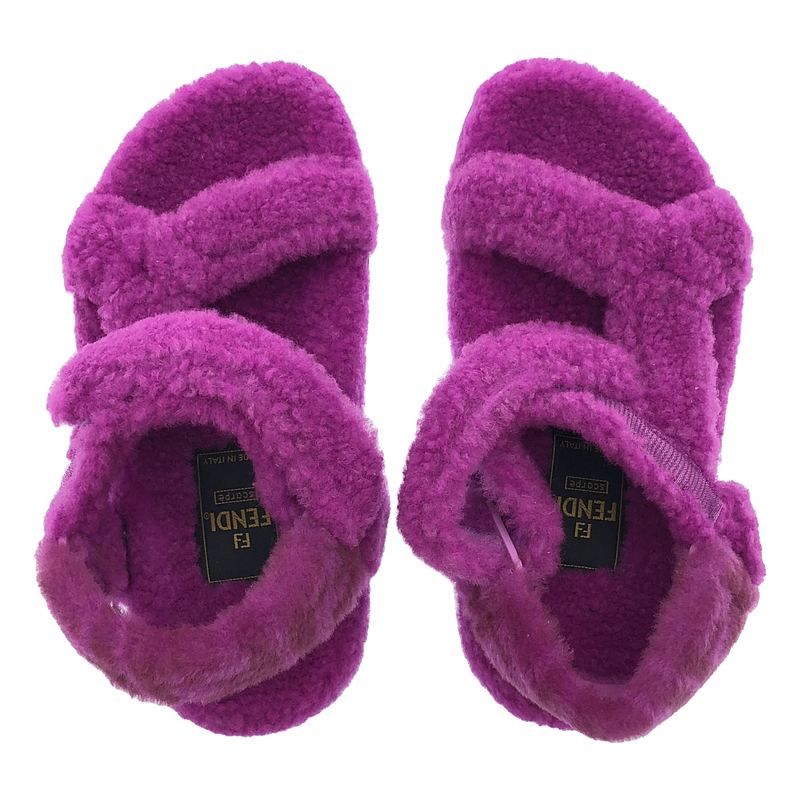 Fendi - Sheep Fur Boa Sandal Zucca Boa Sandal - 35 1 2 - Purple - Women's