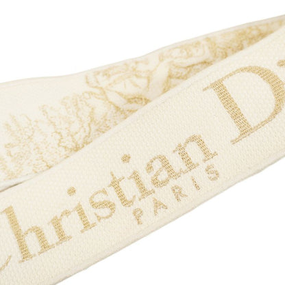 Christian Dior Handbag Lady Dior Dee Lite Canvas White Gold Chien Pan Gold