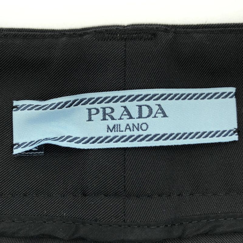Prada - Logo Rubber Patch Slacks - S - Black - Women's