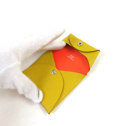 Hermes Bastia Verso Cumin Orange Minian Chevre Coin Case With W Engraved Box