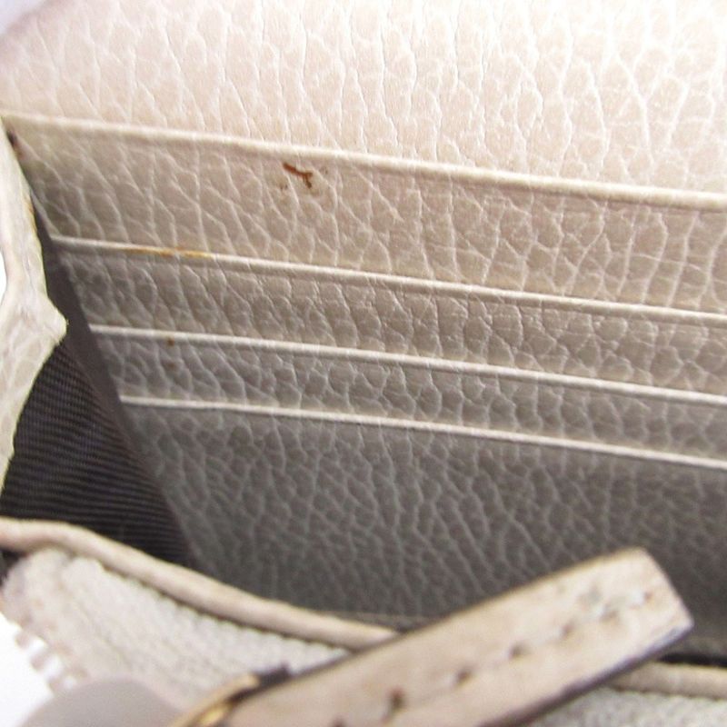 Gucci 456116 GG Canvas Leather Beige Ivory Bifold Long Wallet 1491 Gucci