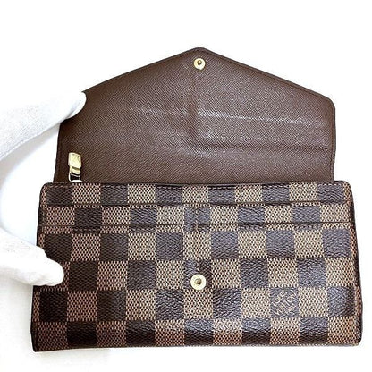 Louis Vuitton Damier Portefeuille Sarah N63209 Long Wallet Unisex