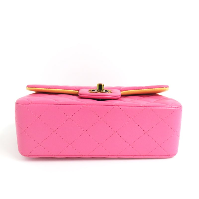 Chanel Mini Matelasse 20 Pink Rainbow-hardware No 31 Lambskin Single