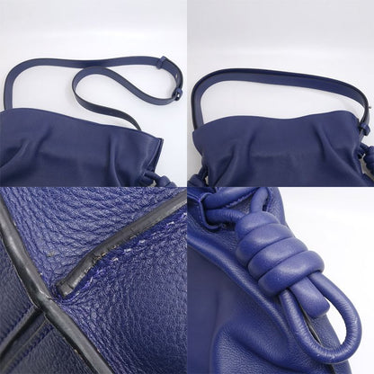 Loewe Flamenco Knot Anagram Shoulder Bag Leather Purple Silver Hardware