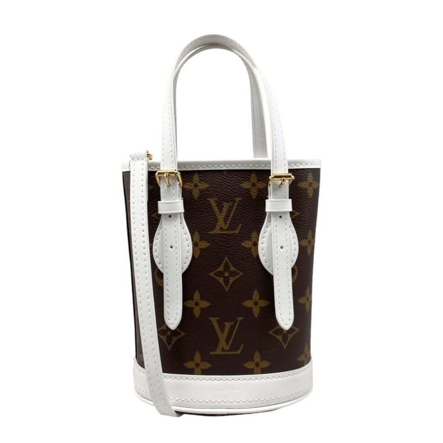 Louis Vuitton Handbag Shoulder Bag Nano Bucket M81489 Monogram White Louis