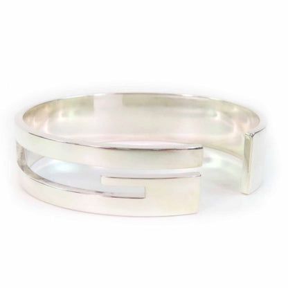 Gucci 90's G Square Bangle Bracelet Sv925 Silver Weight 64.3g