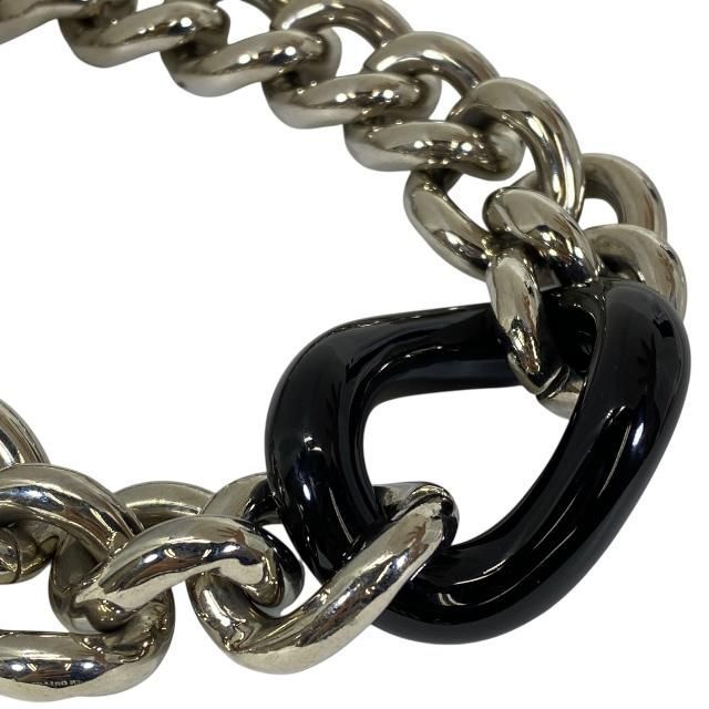 Christian DIOR Necklace Chain Necklace Choker Accessory Small Metal Silver Black