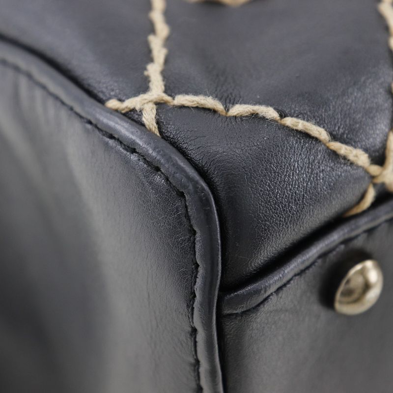 Chanel Wild Stitch Coco Mark Calf Black Women's Handbag