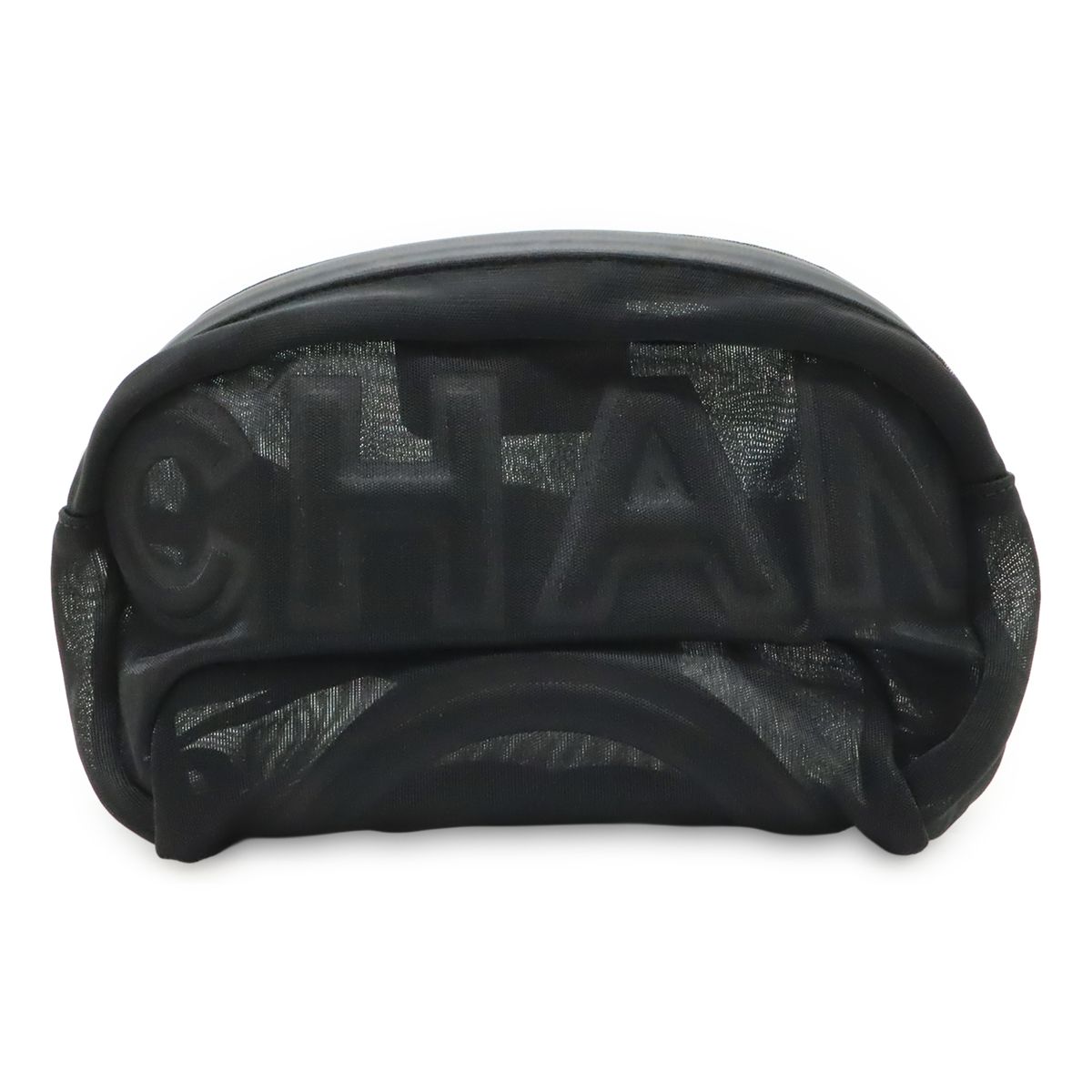 Chanel Logo Mesh Body Bag Waist Pouch Waist Bag Nylon Black Black As0425