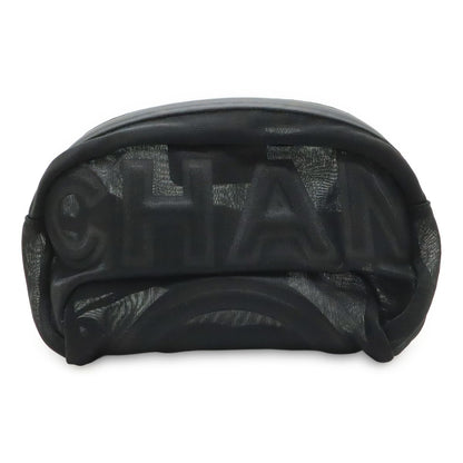 Chanel Logo Mesh Body Bag Waist Pouch Waist Bag Nylon Black Black As0425