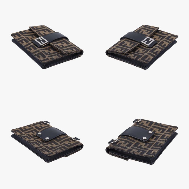 Fendi Baguette Slim Brown Jacquard 7m0295 A9ZL 209-0501