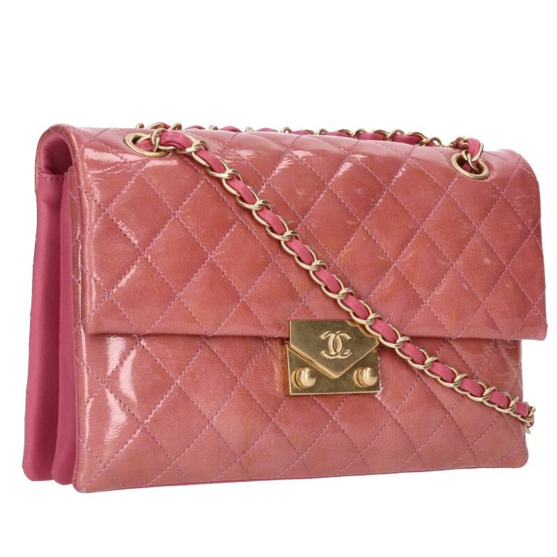 Chanel Patent Quilted Shoulder Bag Women
