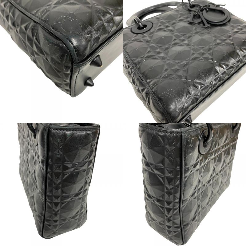 Christian DIOR Diamond Cannage 2WAY Shoulder Bag Handbag Bag Cabasn Brand Black