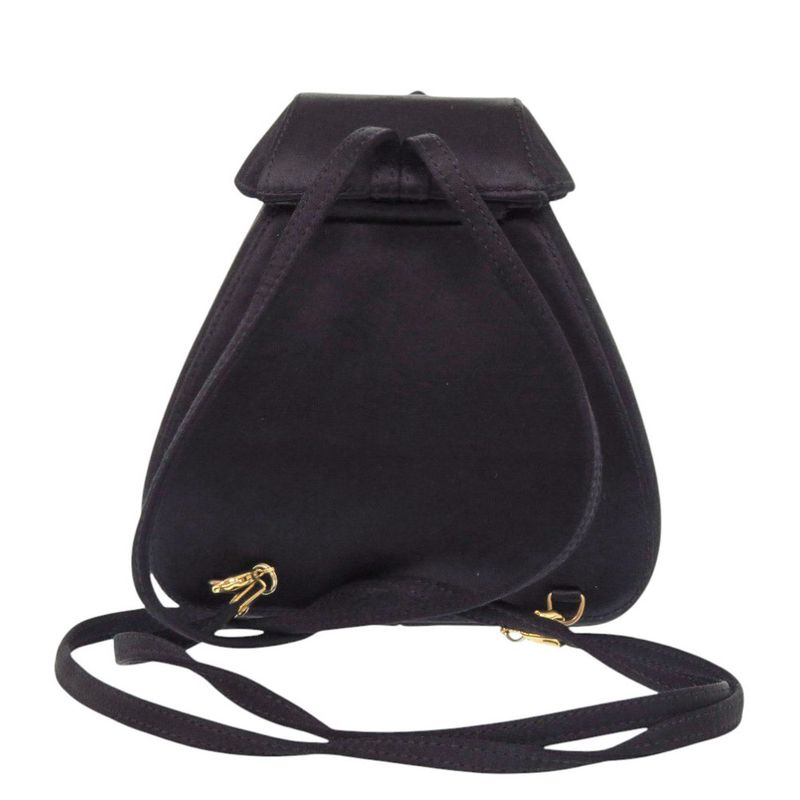 Gucci Horsebit Backpack Satin Rhinestone Black Mini Bag Black 0837 Gucci