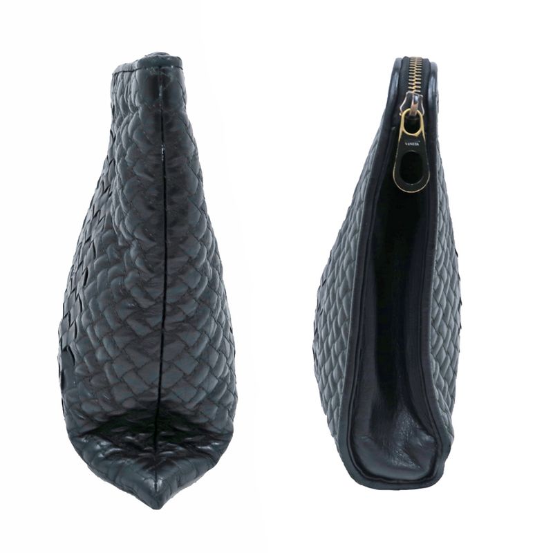 Bottega Veneta Clutch Bag Black Intrecciato Black 405912 Leather Men's