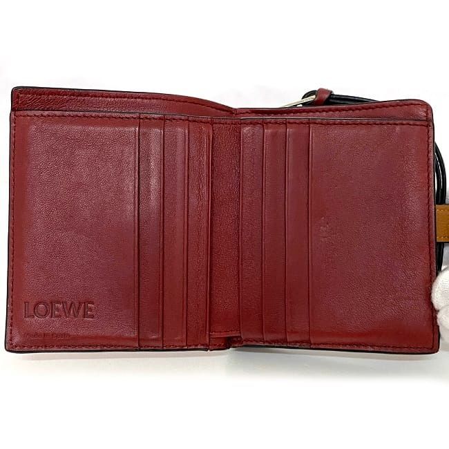 Loewe Bifold Wallet Brown Anagram C660z41x01 Excellent Condition