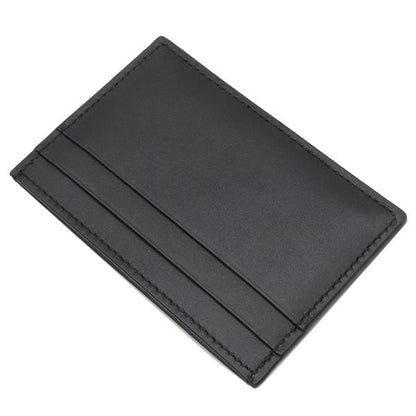 Loewe Card Case Embossed Plain Card Holder Calf Black and Gold Black Logo
