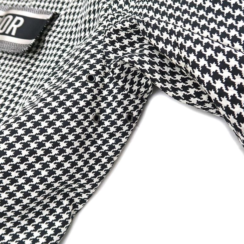 Dior Anorak Houndstooth XS BK WH 017c10a2856 Polyester Logo Women's