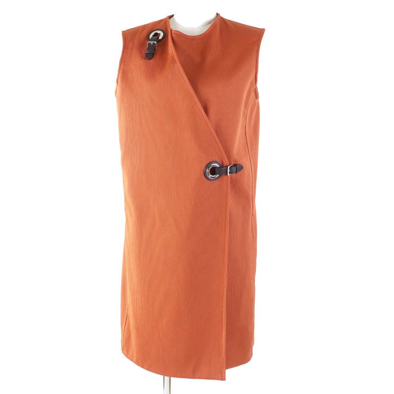 Hermes 22SS 2e0527d6 Silver Hardware ROBE Portefeuille Dress Terracotta 38