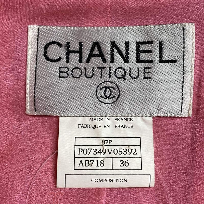 Chanel Jacket Size 36 S Ladies - P07349 Pink Long Sleeves / Coco Mark Buttons /