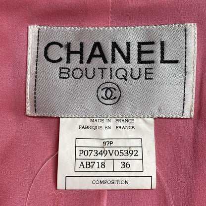 Chanel Jacket Size 36 S Ladies - P07349 Pink Long Sleeves / Coco Mark Buttons /