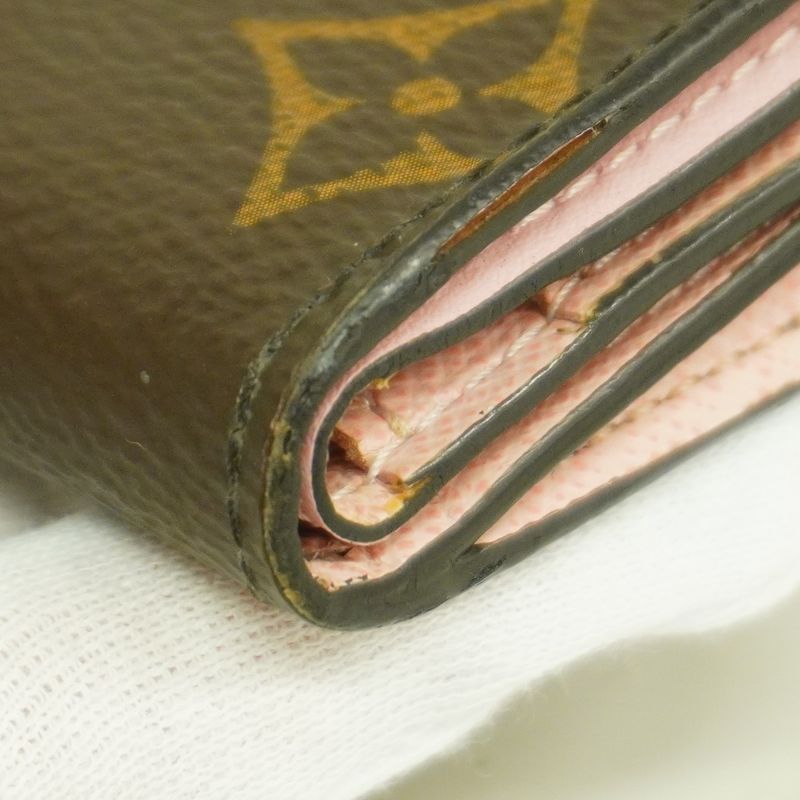 Louis Vuitton Monogram Portefeuille Zoe M62933 Brown Rose Ballerine Women's