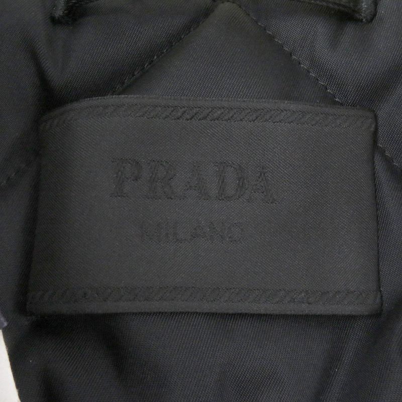 Prada 2022 Sgc091 Re-nylon Triangle Logo Cotton Graphic Padded Coat Yellow XS