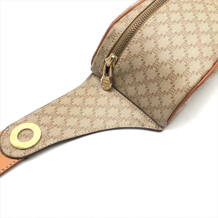 Celine Macadam Triomphe Waist Pouch Belt Bag Beige