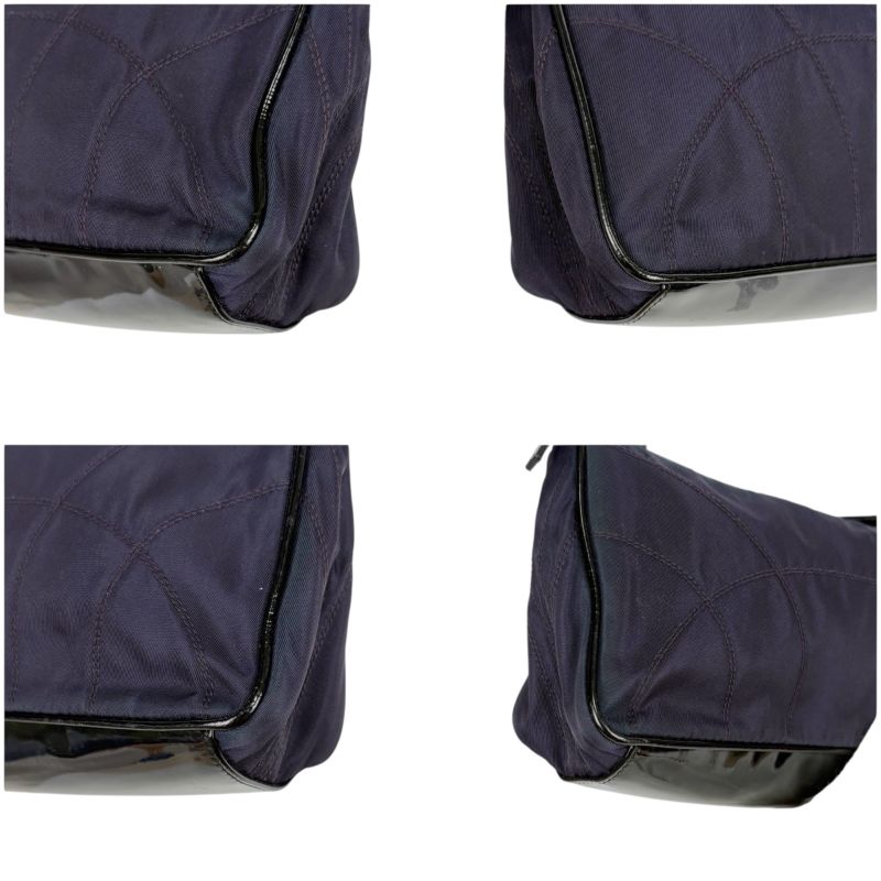 Prada Accessory Pouch Mini Handbag Tessuto Nylon Quilted Purple