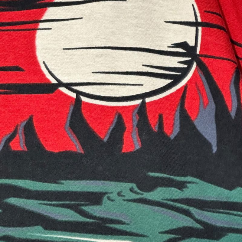 Prada 14ss Sunset Multi T-Shirt Sunset Graphic T-Shirt S Red X Black