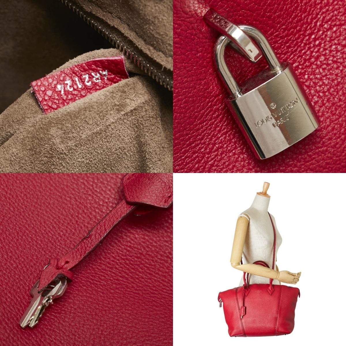 Louis Vuitton Parnacea Lockit PM Shoulder Bag Handbag 2WAY M94595 Raspberry