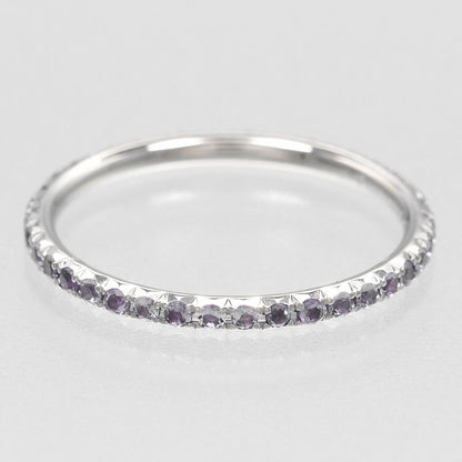 Tiffany & Co Metro 18kwhite Gold X Full Eternity Amethyst #6.5 Ladies 1g Ring