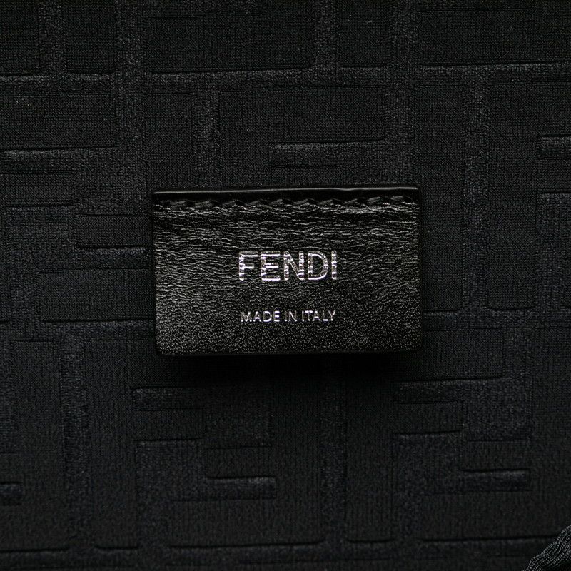 Fendi Logo Trunk Case Shoulder Bag 2WAY 7vv134 Yellow Black Leather Enamel