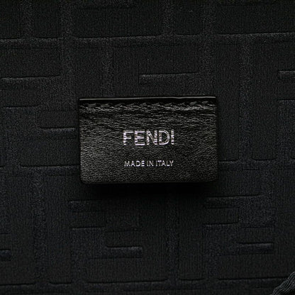 Fendi Logo Trunk Case Shoulder Bag 2WAY 7vv134 Yellow Black Leather Enamel