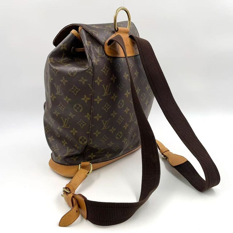 Louis Vuitton Montsourisgm Monogram Leather × PVC Brown Backpack Gold M51135