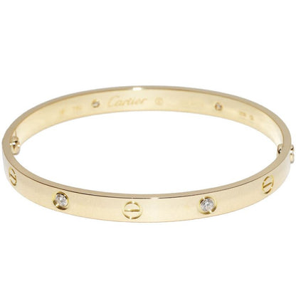 Cartier Bracelet Bangle 18K Yellow Gold 4p(042ct) Diamonds Love Bracelet Half