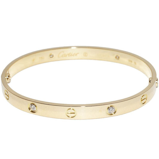 Cartier Bracelet Bangle 18K Yellow Gold 4p(042ct) Diamonds Love Bracelet Half