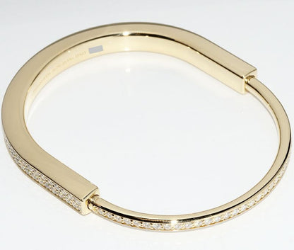 Tiffany & Co Bracelet Bangle 18K Yellow Gold Diamond 557ct Lock Bracelet Extra