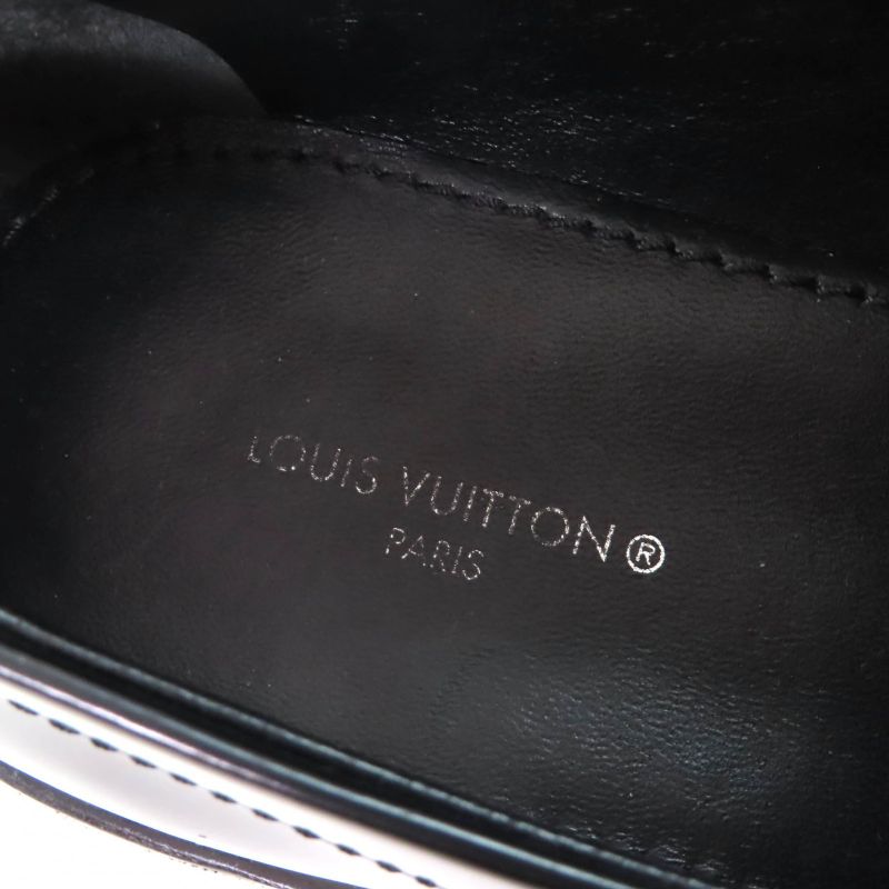 Louis Vuitton Connelly Line Logoed Square Toe Leather Coin Loafer Black