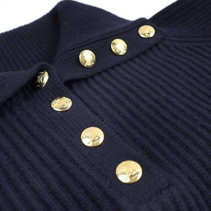 Celine Vareuse Sweater Wool Cashmere Valuse Knit Sweater 2ad0o274x.07ny Navy XS